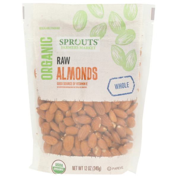 2 Pack - Sprouts Organic Raw Almonds 12 oz