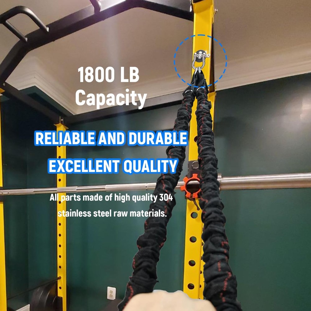 Power Rack Attachments 2 Pack - Resistance Band Hooks for Squat Rack O-Ring A...