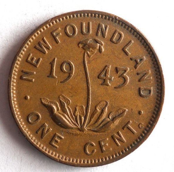 1943 NEWFOUNDLAND CENT - Excellent Coin - FREE SHIP - Bin #363