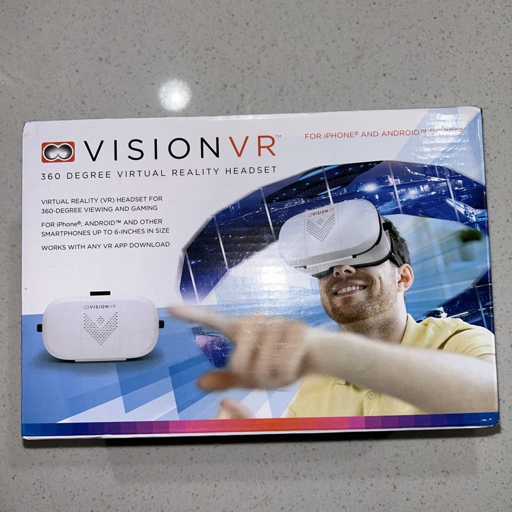 NEW VISION VR 360 DEGREE VIRTUAL REALITY HEADSET FOR iPHONE AND ANDROID DEVICES