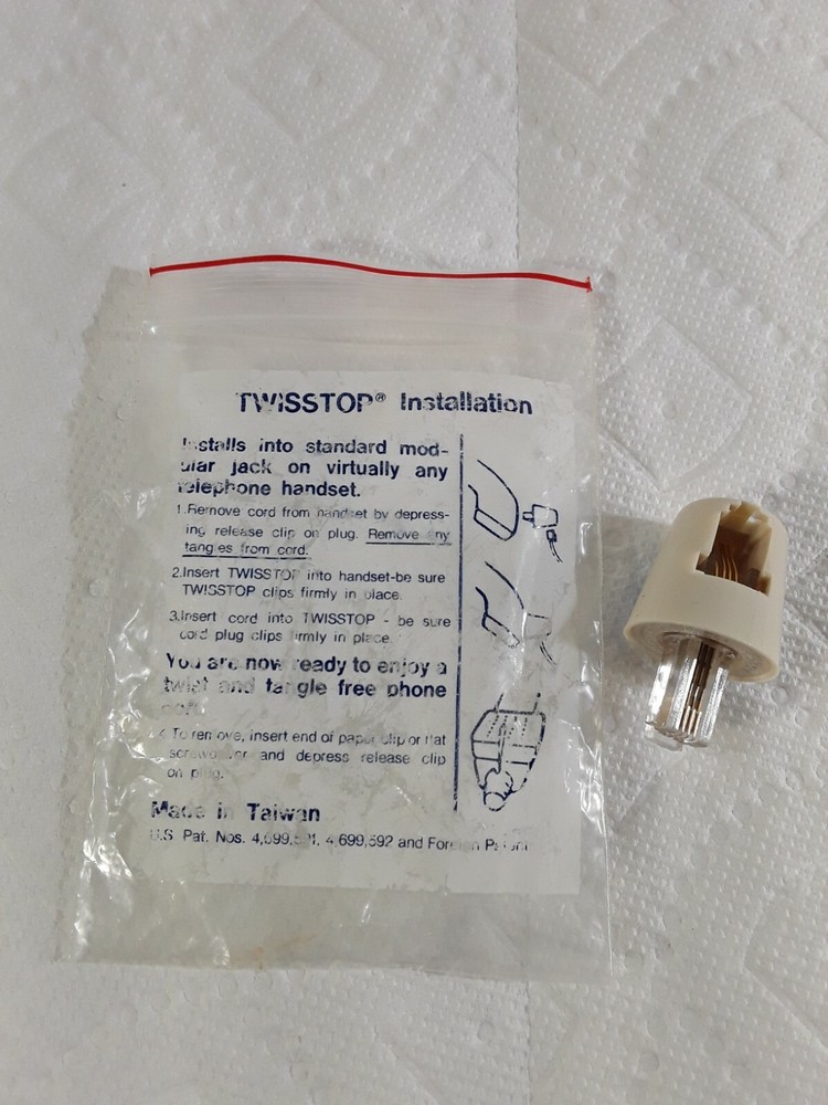 Vintage TWISSTOP Phone Cord Detangler  Computer Fair  White