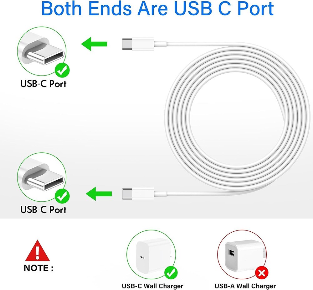 3 Pack USB-C to USB-C Fast Charging Cable Type C Quick Charging Cord Data SYNC