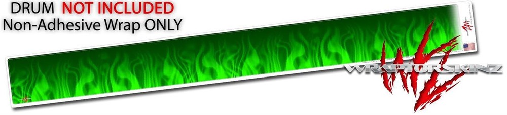 Wrap for Roland vDrum Shell PD108 Fire Flames Green