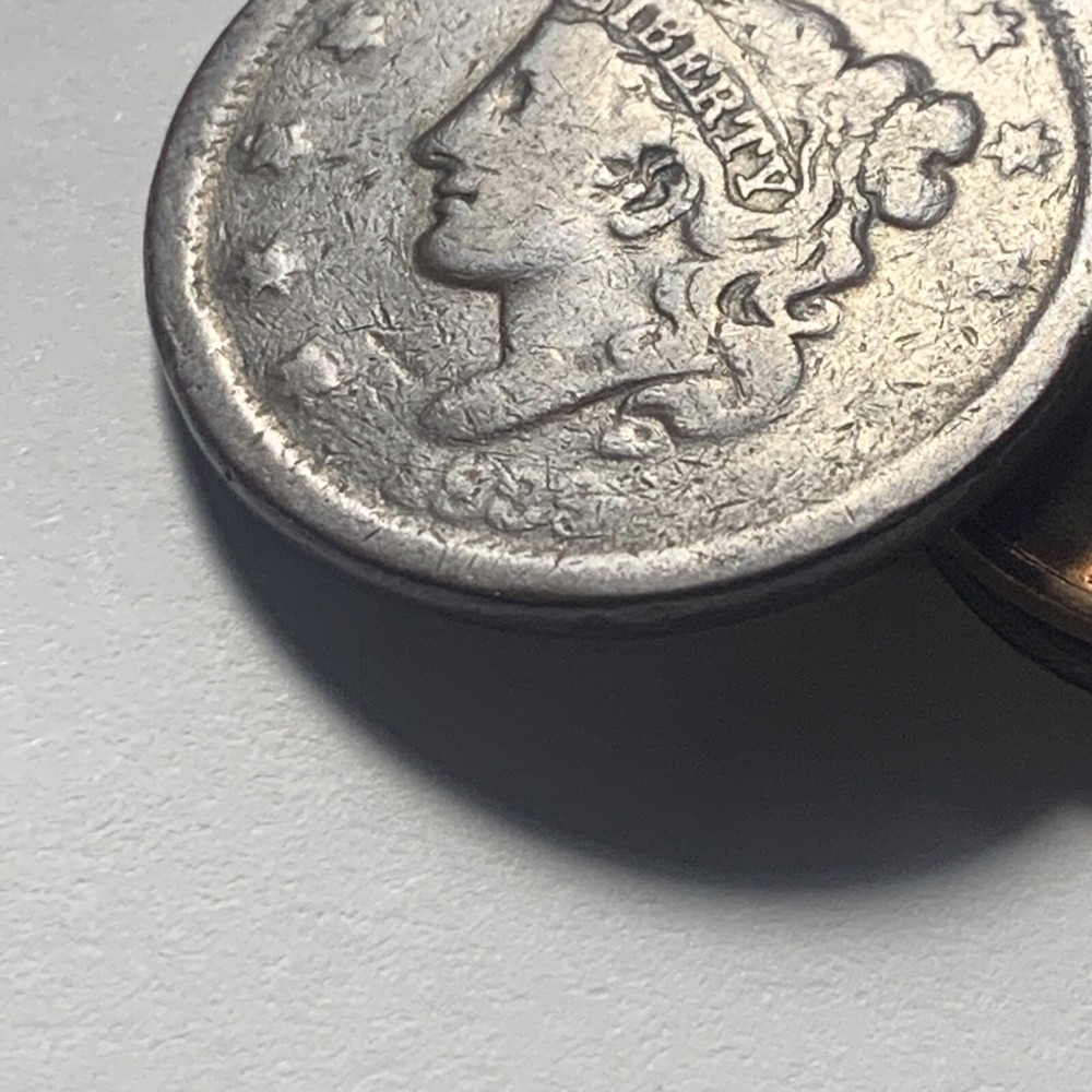 1839 1c Matron Head Large Cent *Silly Head*