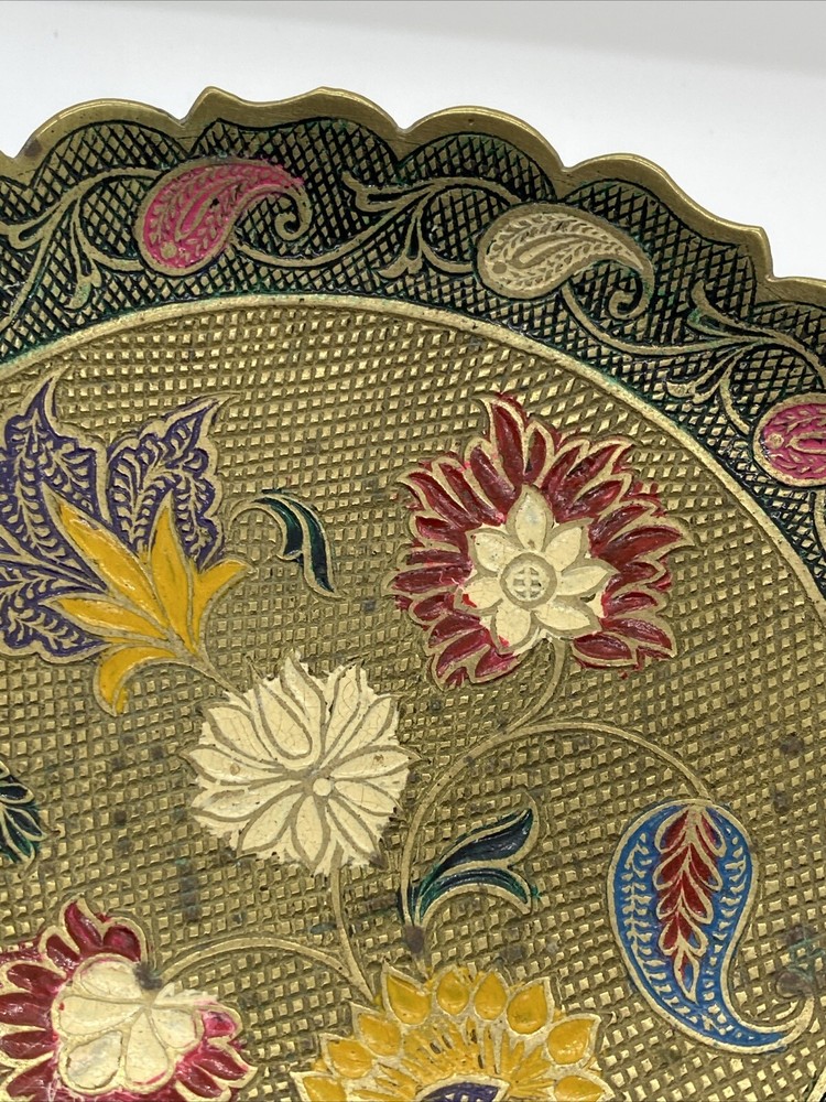 Brass Painted Floral Bowl