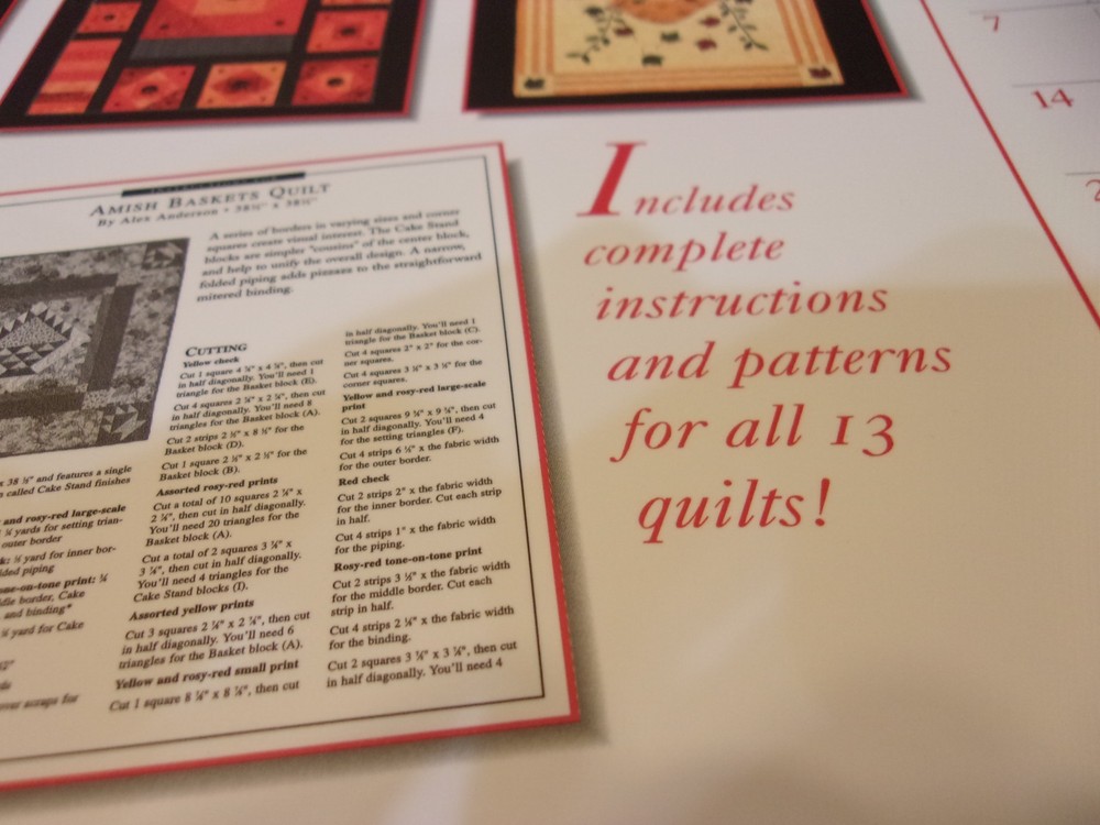 2007 Quilting Calendar with Patterns