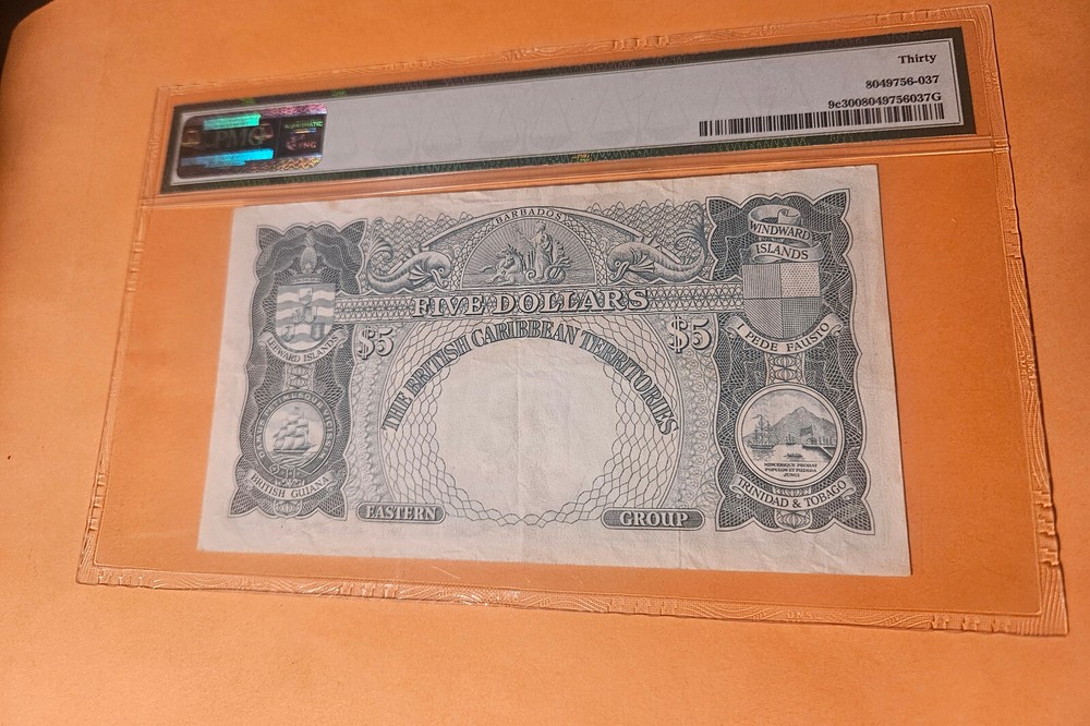 British Caribbean Territories Rare Note PMG graded
