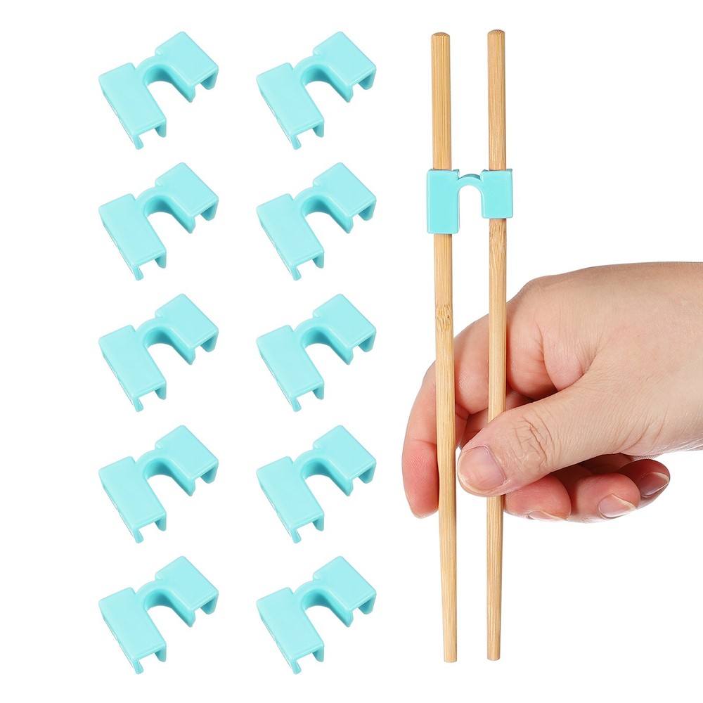 10Pcs Chopsticks Helper Reusable Training Chopstick Connector Sky Blue