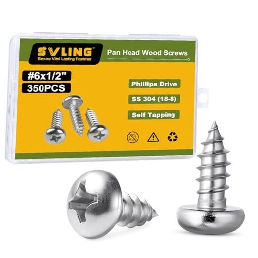 #6 x 1/2" Pan Head Wood ScrewsPCS Pan Head Self Tapping #6x1/2" 350 Silver