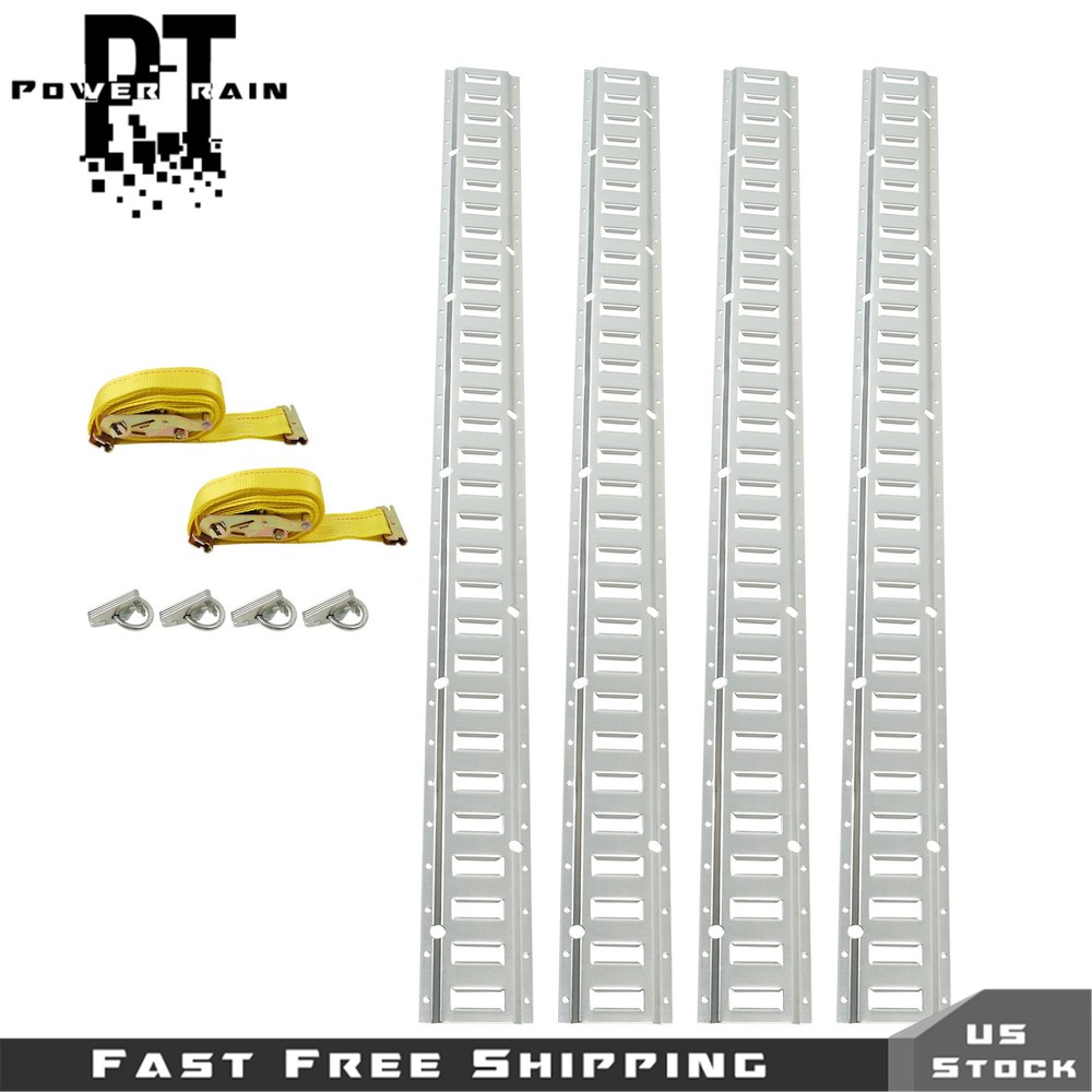 10PCS E Track Tie-Down Rail Kit Trucks Vans Garages Trailer Tie Down System