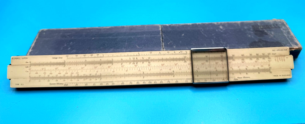 Blundell  BAKELITE Model E.3. Slide Rule + Original Box
