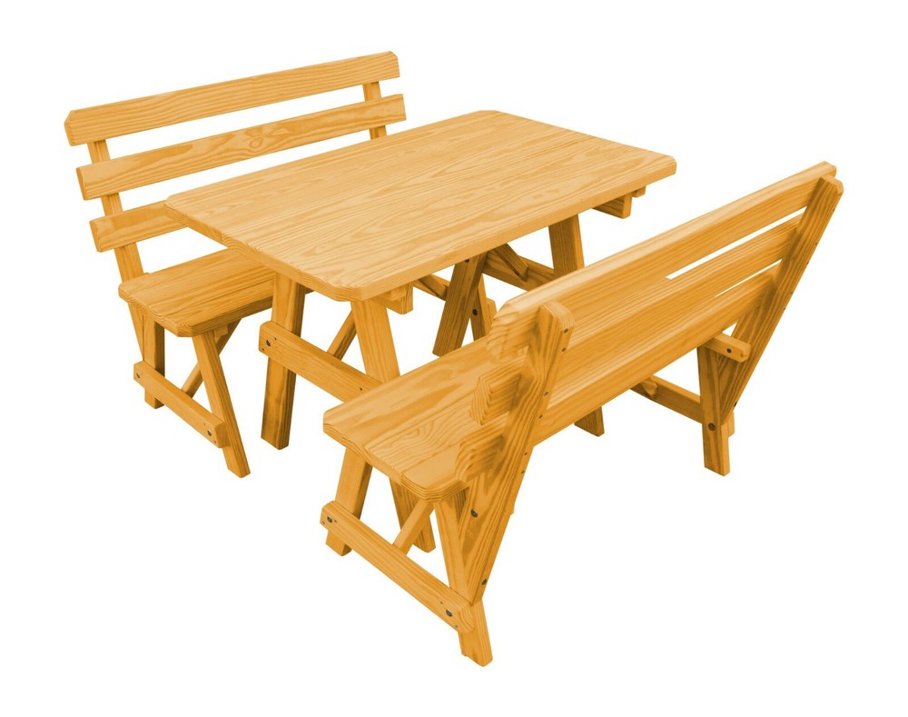 8 FT- PICNIC TABLE with BACKED BENCHES *UNFINISHED, STAIN & PAINT OPTIONS*