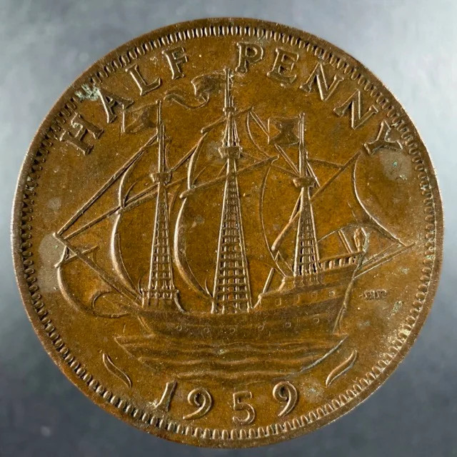 1959 Great Britain Half Penny Choice Example