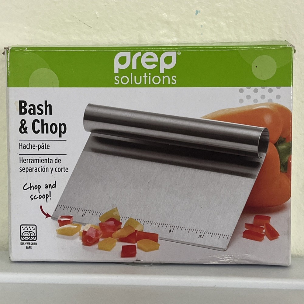 PREP SOLUTIONS Bash Chop Scoop Scrape Stainless Steel Kitchen Tool