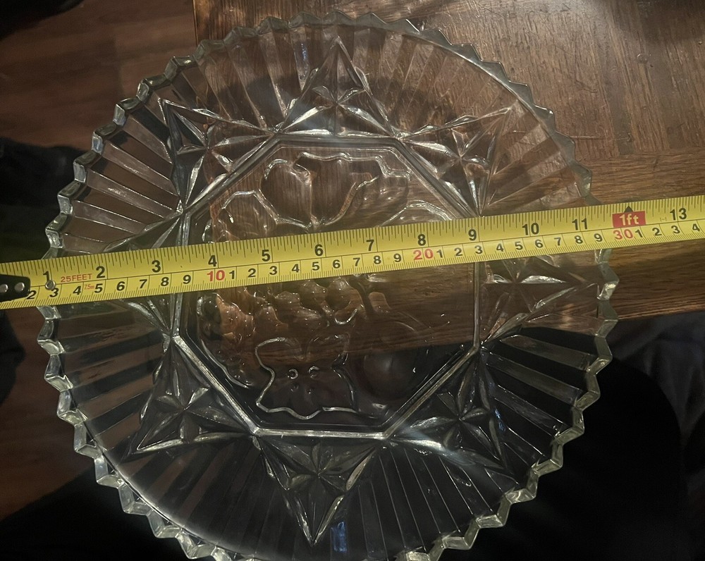 Clear Glass Platter Veg Pattern