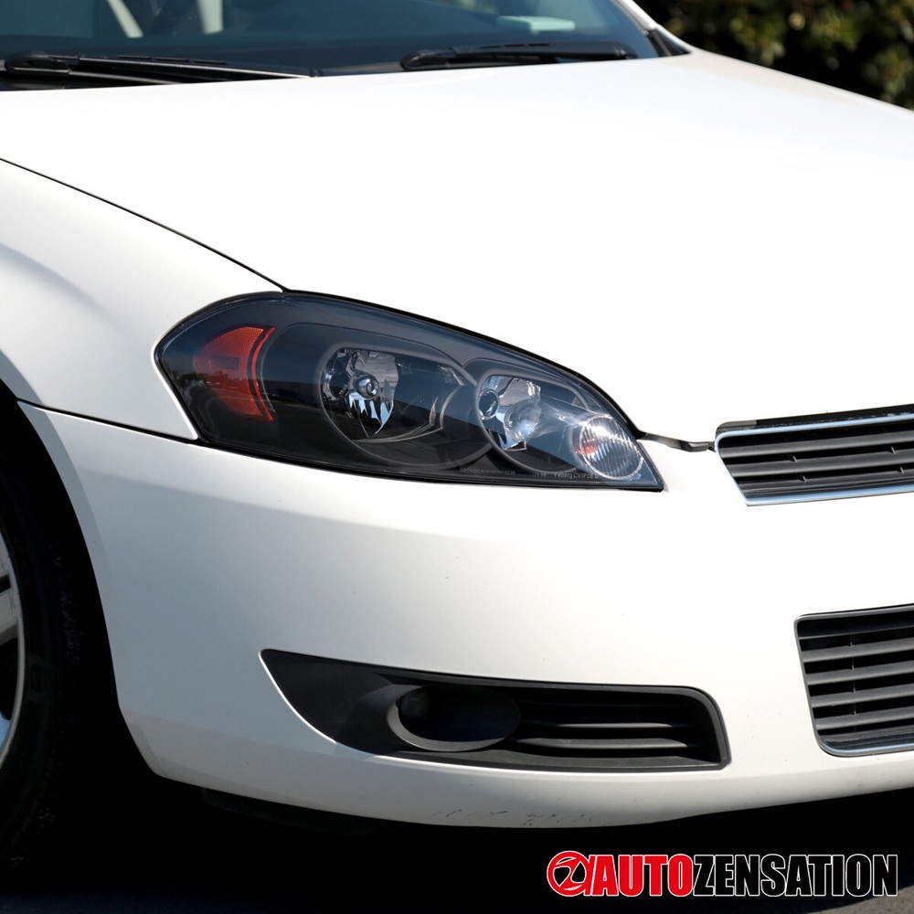 Fit 2006-2013 Chevy Impala 06-13 Black Headlights Lamps Replacement Left+Right