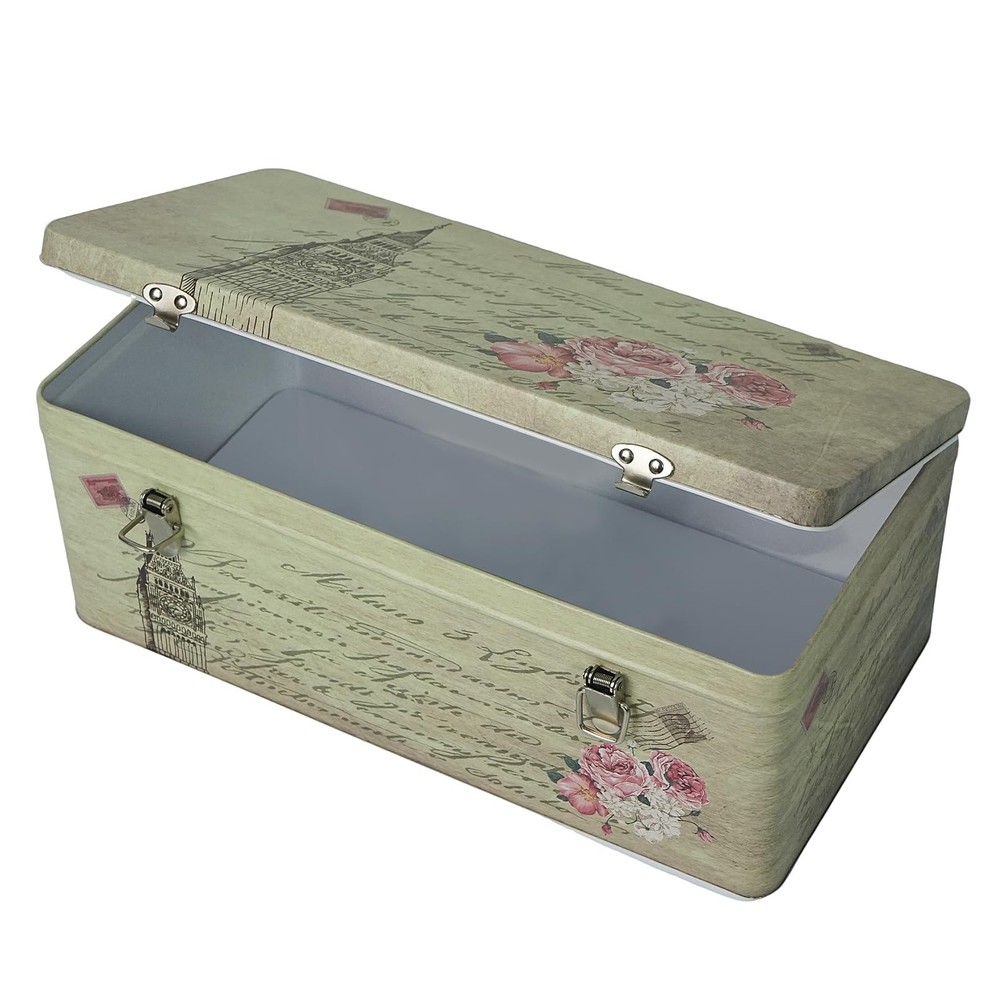 Metal Seed Organizer Storage Box - Rustic Garden Seed Saver Container for Pac...