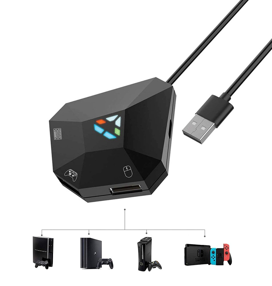 Dobe NS-Switch PS4 PS3 Game Keyboard and Mouse Adapter for PS4, PS3, black