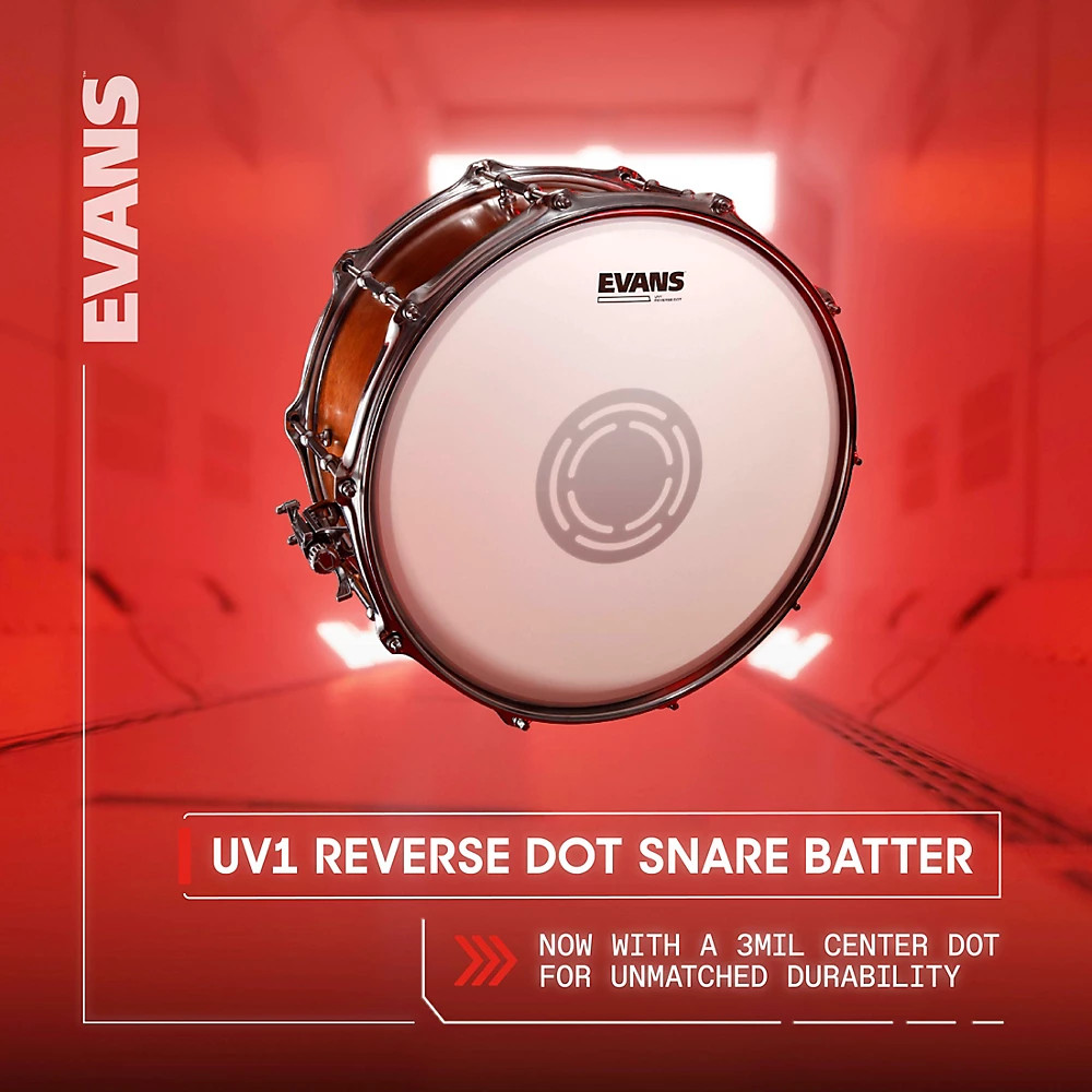 Evans UV1 Reverse Dot Coated Snare Batter Drum Head 14 in.