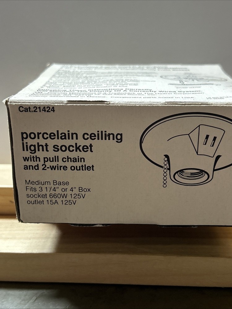 Vintage Porcelain Single Socket Ceiling Light W Socket New Popular Mechanic NOS