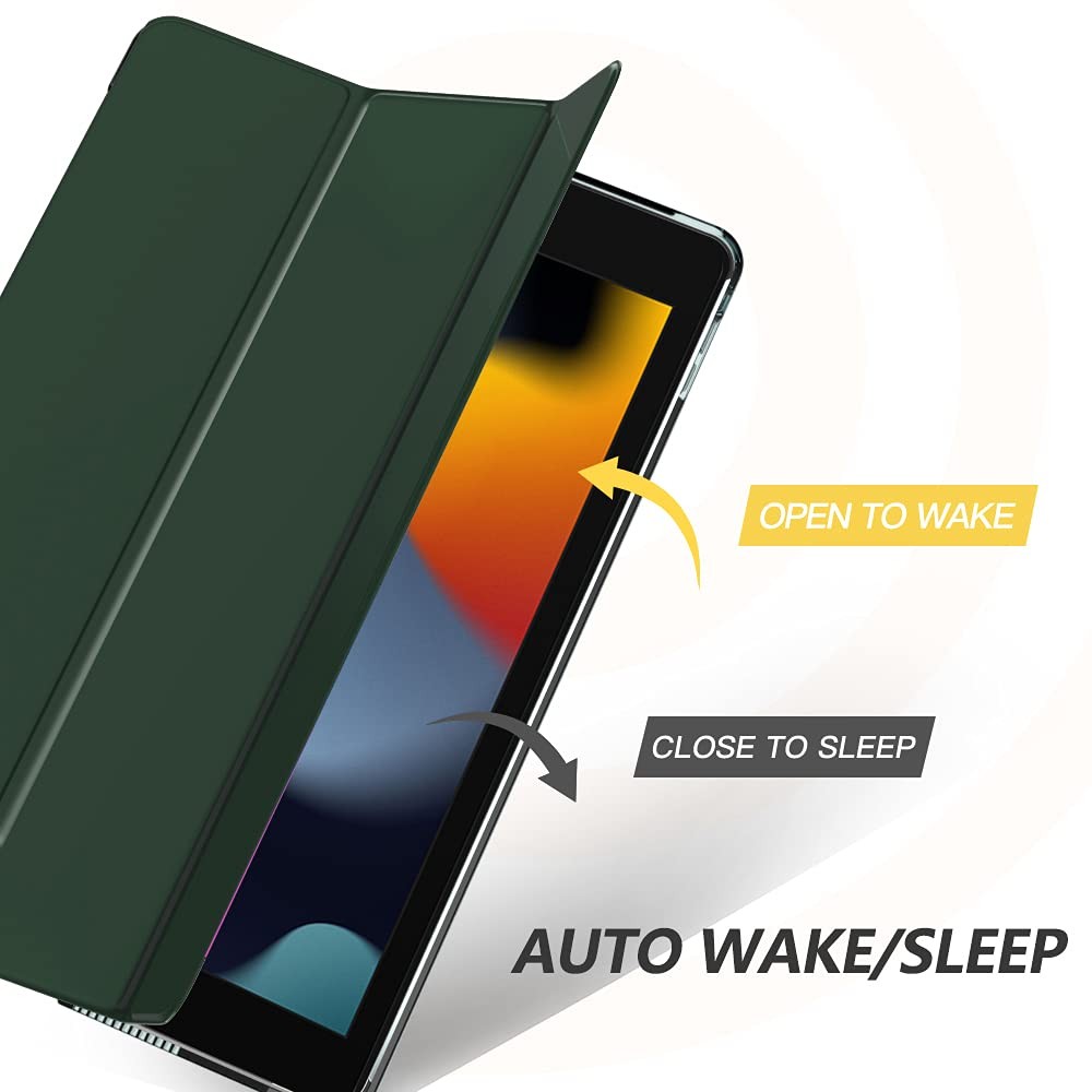 Midnight Green iPad 9th 8th 7th Gen Case Auto Wake Sleep Adjustable Angles