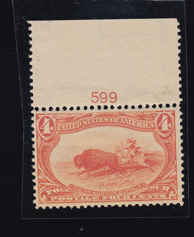 US 287 4c Trans-Mississippi Plate# Single Unused  VF OG H (BB7)