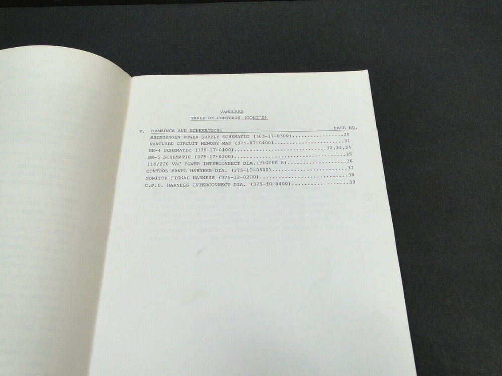 Vintage 1981 Vanguard Arcade Service Manual (Please Read Description)