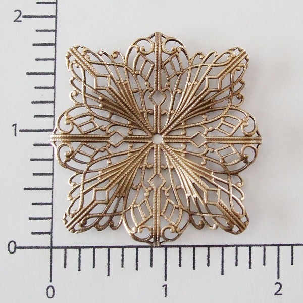 23493         Brass Oxidized Square Filigree Jewelry Finding