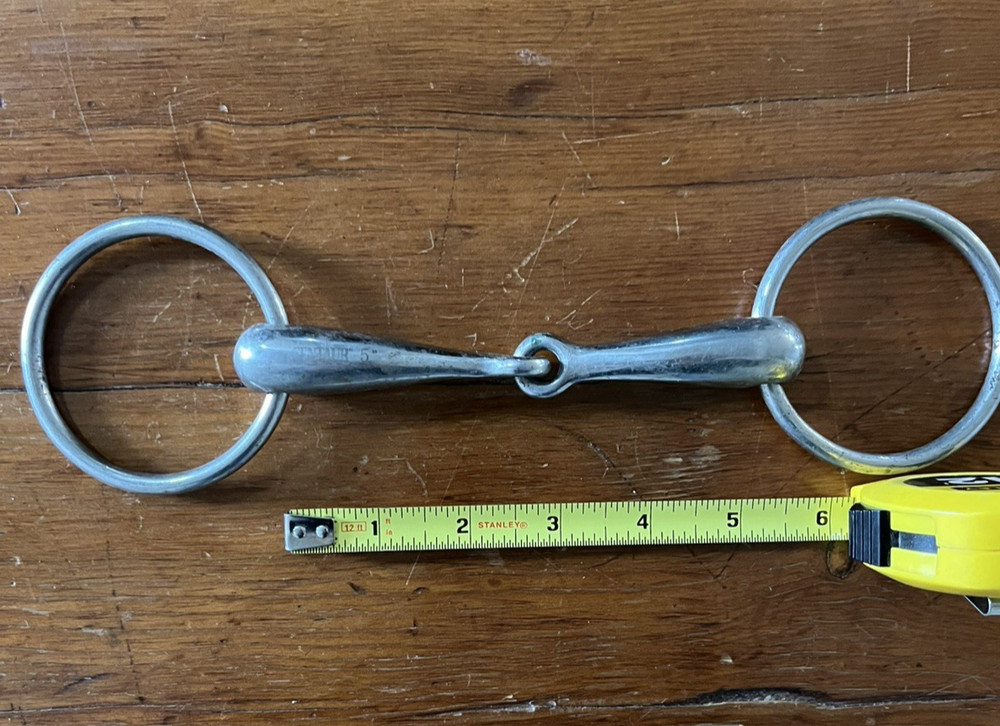 Horse Bit Centaur 5" solid mouth loose ring bit