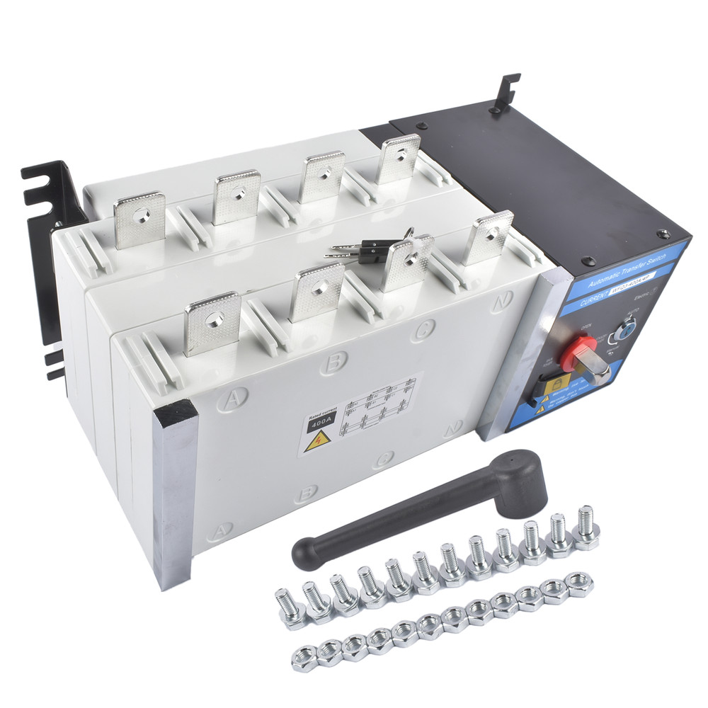 Industrial Automatic Transfer Switch 4P 400A 110/220 Volts Auto / Manual Mode