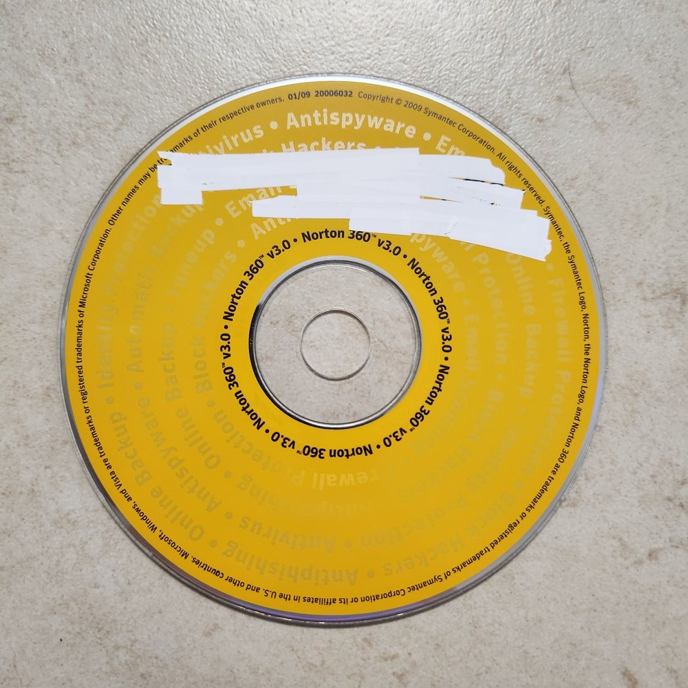 Norton 360 V3.0 Internet Security Software CD (PC; 2009) - CD ONLY #2128