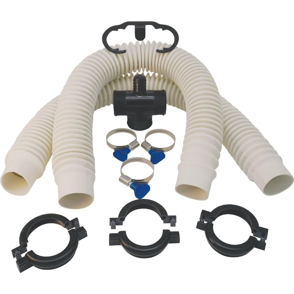 Simple Drain Kit Double Basin Sink Drain Brass Rubber 1-1/2" Universal Flexible