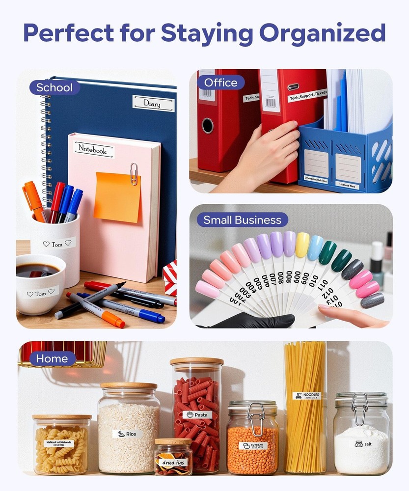 Label Maker Machine with Tape, Rechargeable Backlit Bluetooth Labelmaker, for...