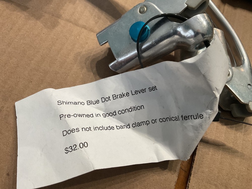 Vintage Shimano blue dot break levers