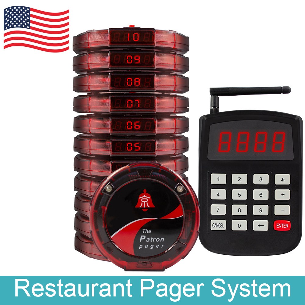 Reliable Wireless Restaurant Pager Queue Buzzer Paging System Fast Shipping