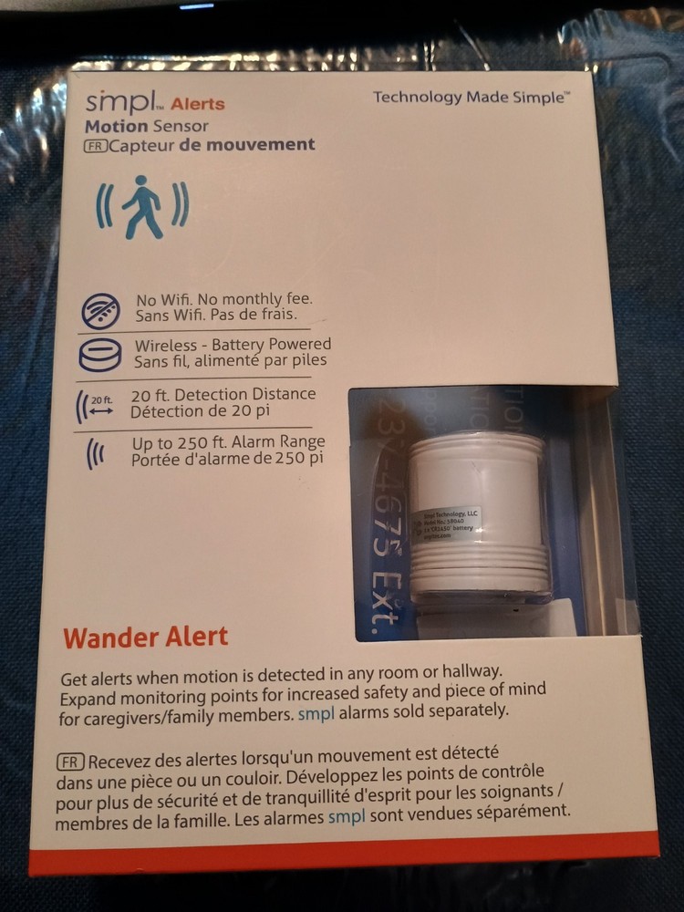 SMPL Wander Alert Add-On Motion Sensor New