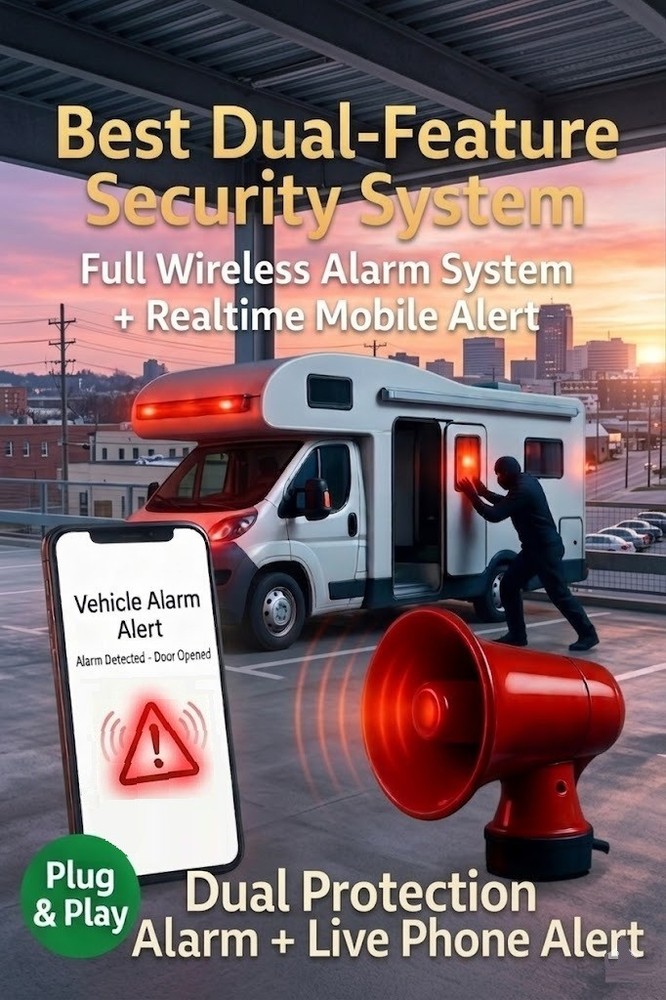 RV-Camper-Van-Car Alarm Security System Wireless Motion Sensor Mobile Live Alert