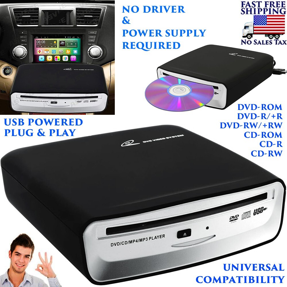 USB EXTERNAL CAR UNIVERSAL CD PLAYER USB CONNECTION PORTABLE CD PLAYER ANDROID