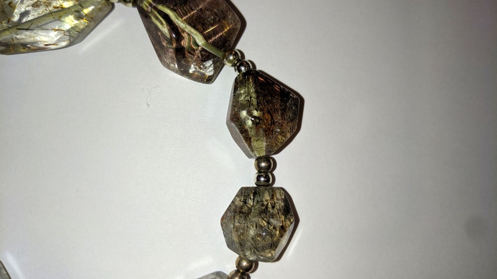 Natural Red White Rutilated Quartz bracelet protective true stone original