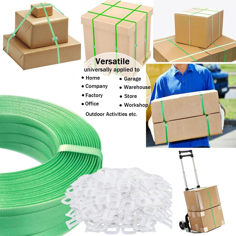 Plastic Packaging Banding Strapping Kit, 1/2" x 500' Polypropylene Straps & 1...