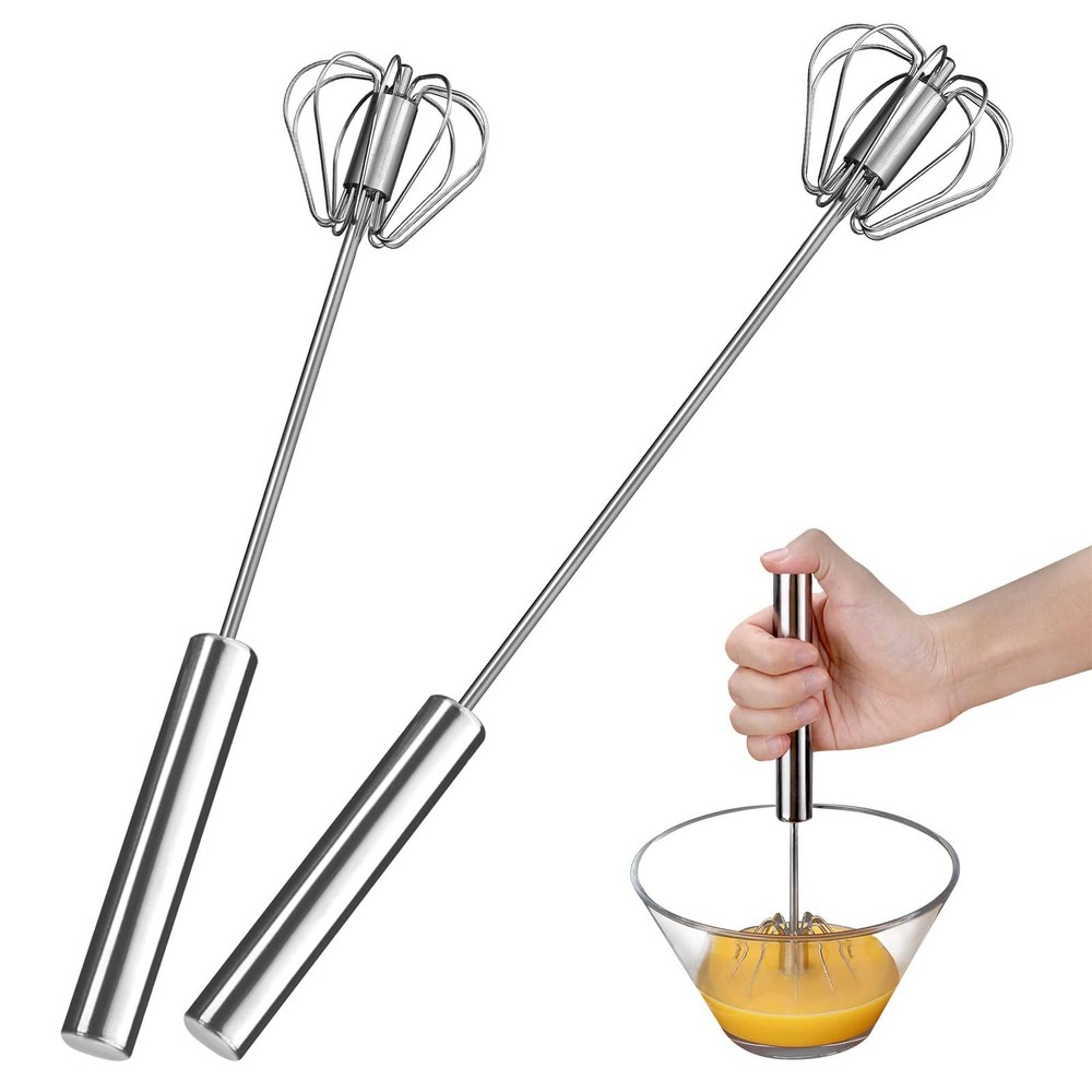 Egg Whisk,2 Pack Stainless Steel Home Kitchen Tool, Hand Easy Whisk Egg Beate...