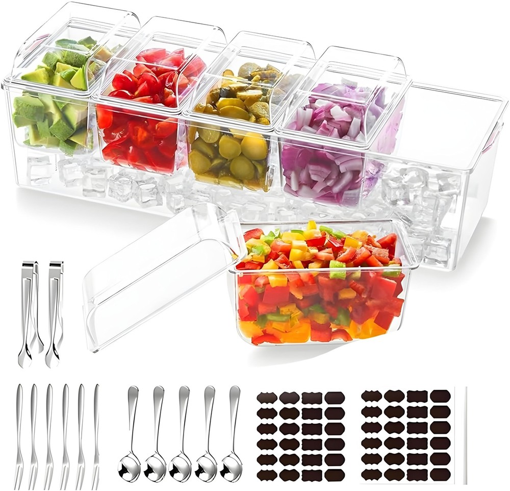 𝐋𝐚𝐫𝐠𝐞 Ice Chilled Condiment Containers w
