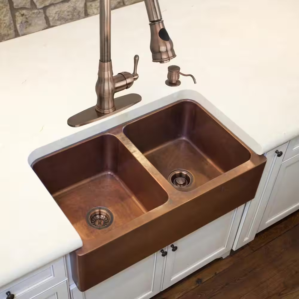 Antique Copper Stopper Kitchen Sink Drain