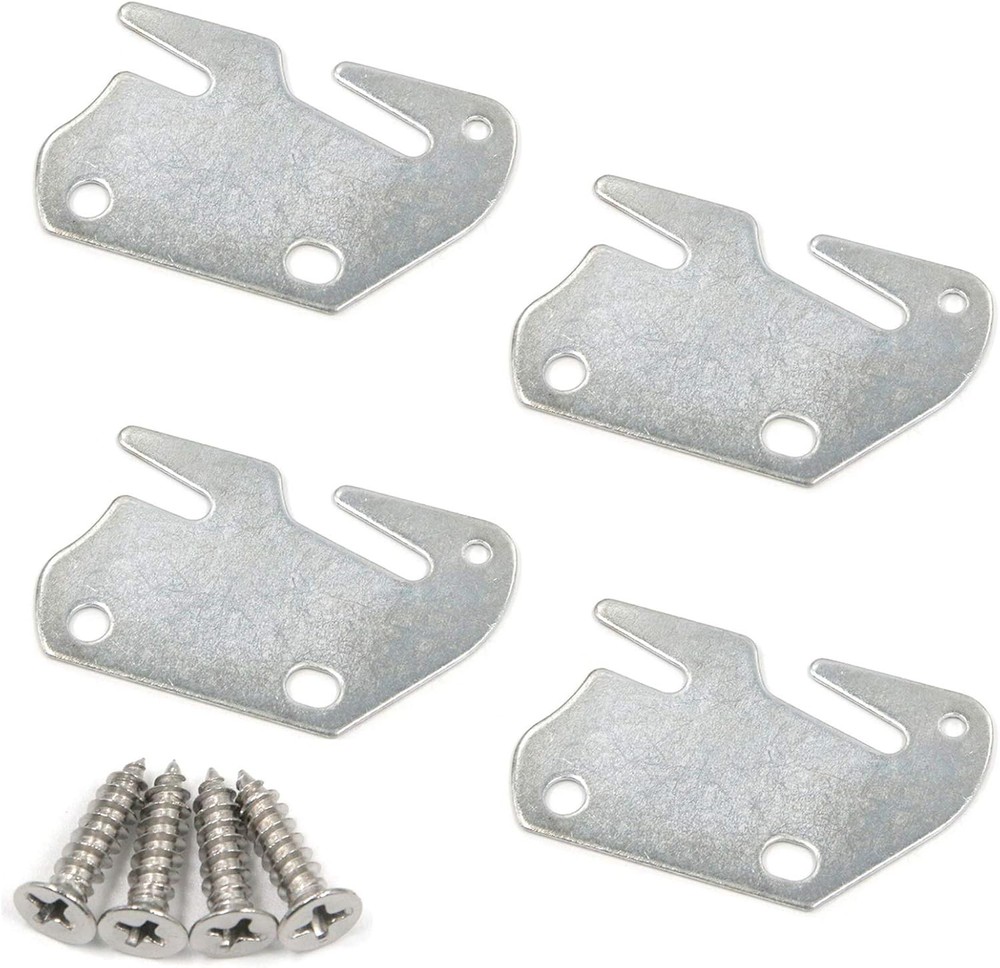Bitray Wood Bed Plates Rail Hook for Frame silver A