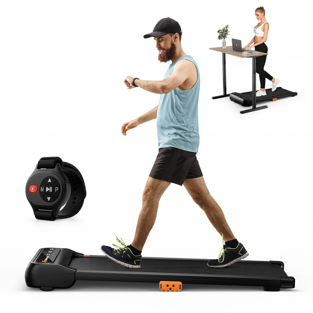 Under Desk Treadmill 12 Preset Programs w/ Watch-Like Remote Control & LED Panel