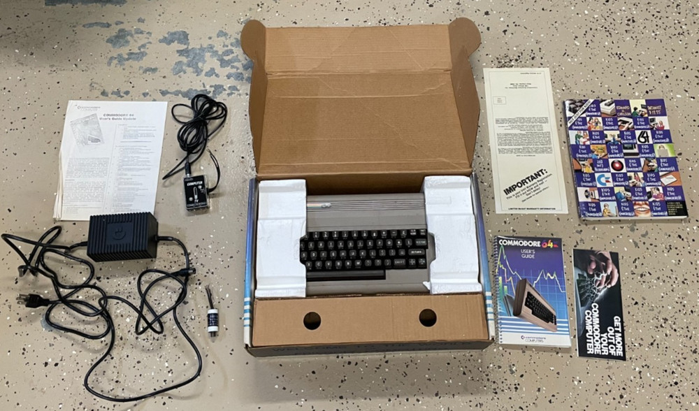 Commodore 64 Keyboard in Box & Manual Inserts & Cords & Warranty Tested