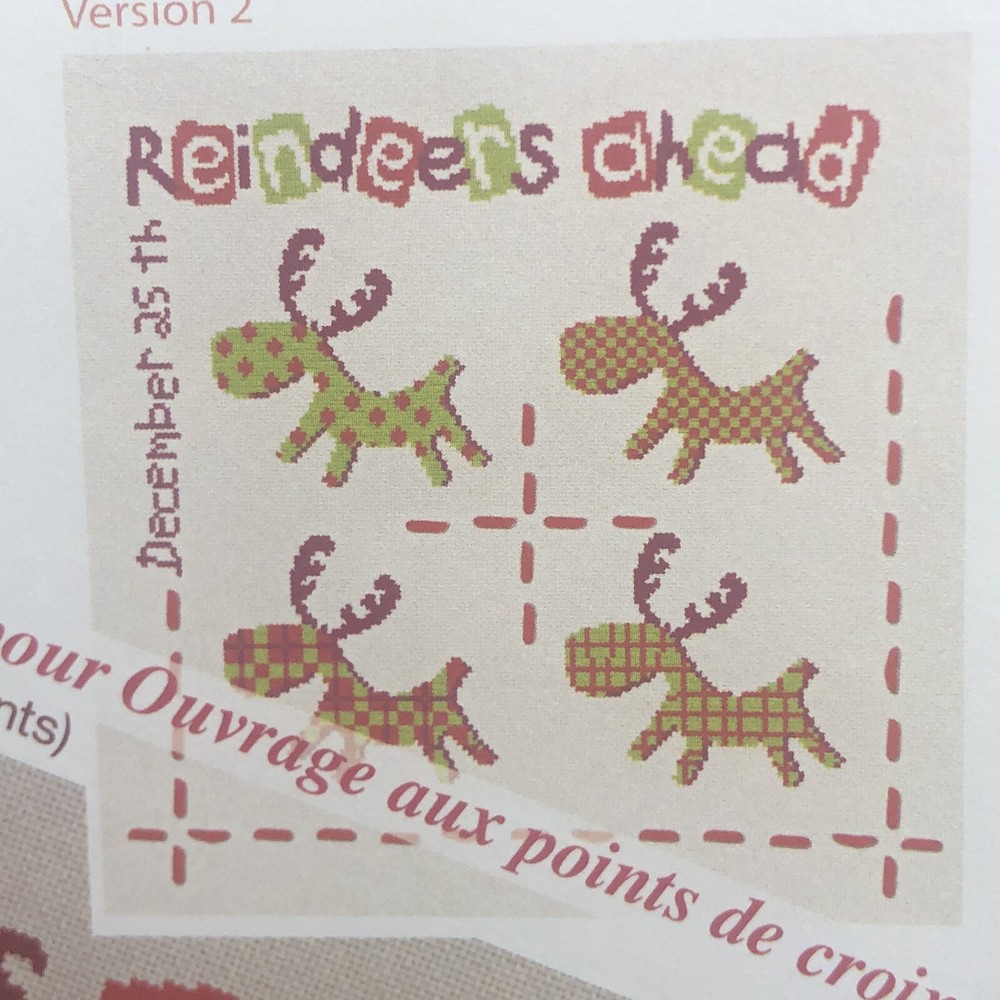 Christmas Reindeers Ahead by Lili Points Cross Stitch Pattern Only 2007