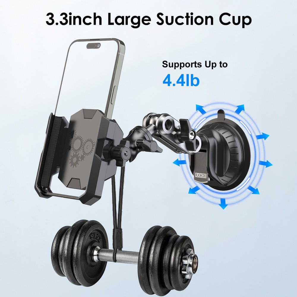 Car Phone Holder Dashboard Windshield Phone Mount for iPhone Samsung Universal