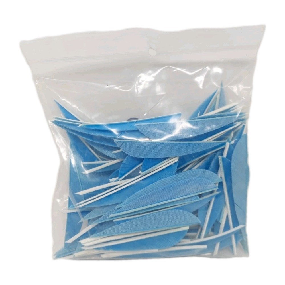 100 Pack Archery Arrow Feathers 3" Left Wing: Parabolic Sky Blue