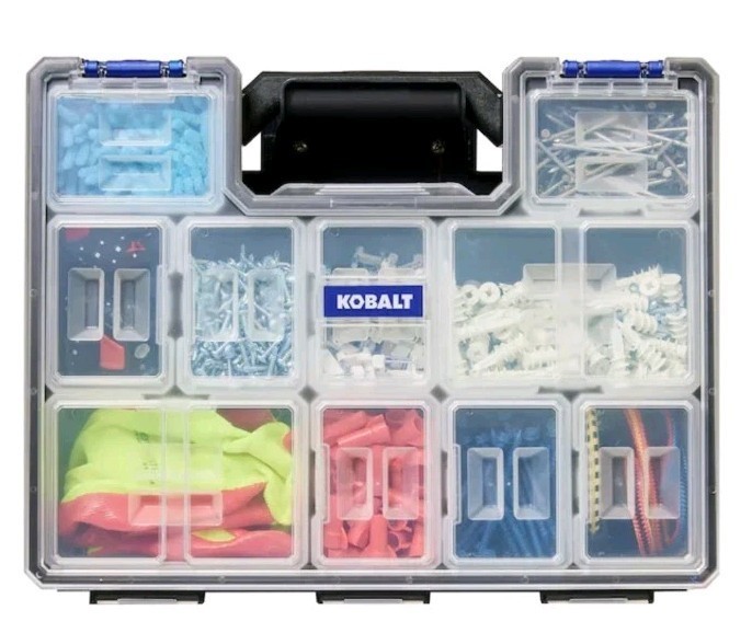 KOBALT 10-Compartment Wall Mounted Deep Cup Case with Lids Pro Organizer, 1 case